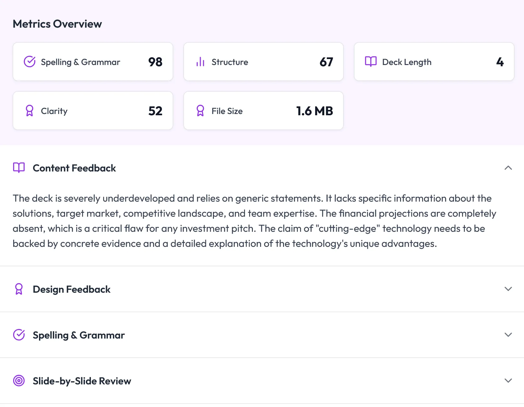 AI Pitch Deck Result