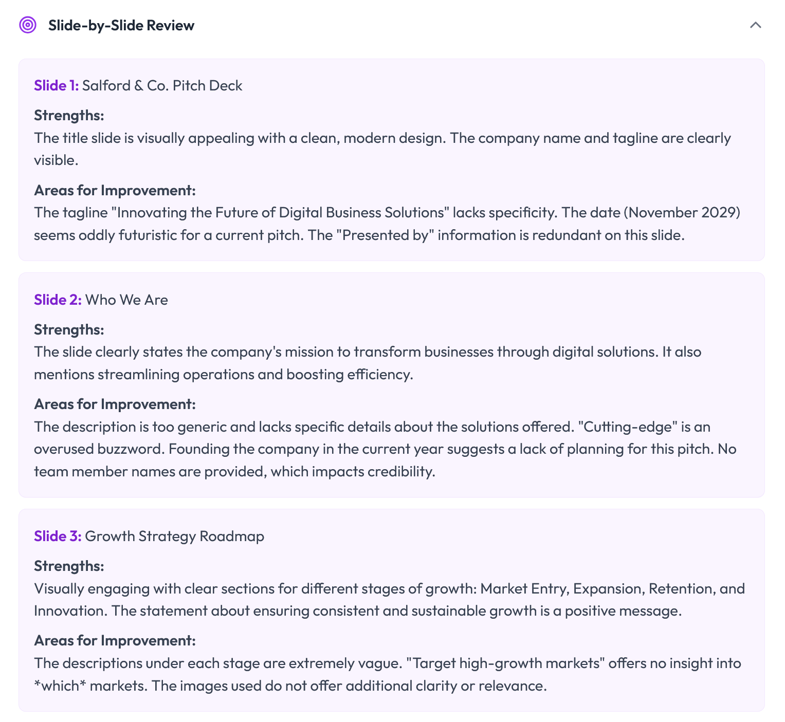 AI Pitch Deck Result