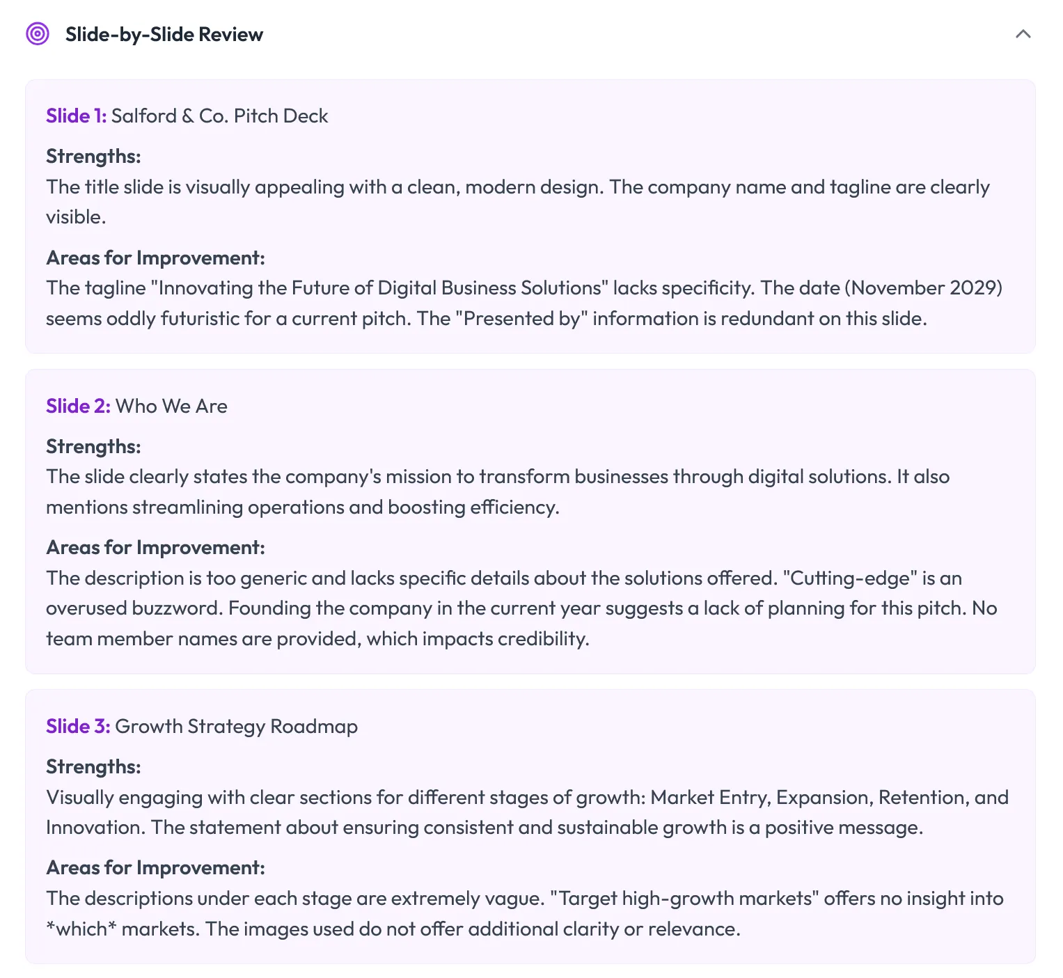 AI Pitch Deck Result
